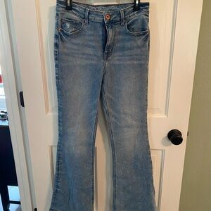 Edgely Light Blue Stretchy High Rise Flare Jeans